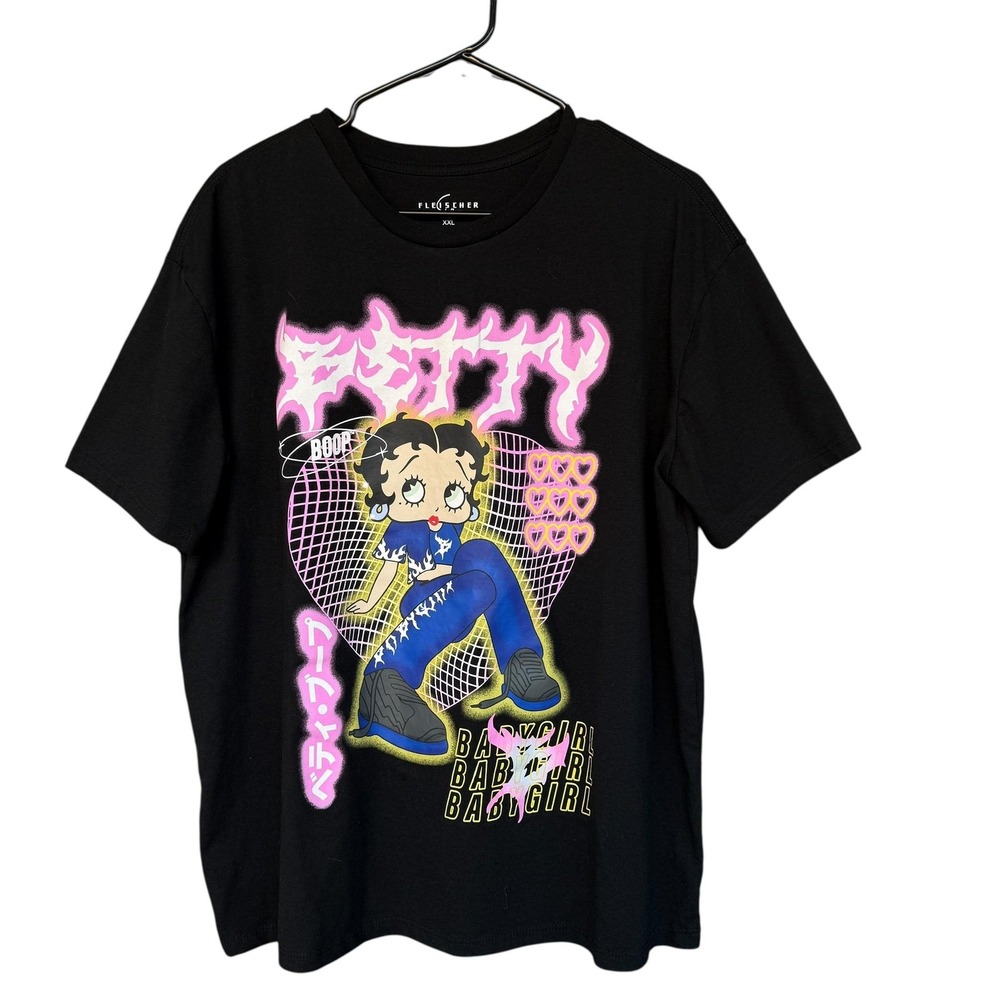Betty Boop Shirt Mens 2XL Black Petty Babygirl Graphic Tee Fleischer Studios